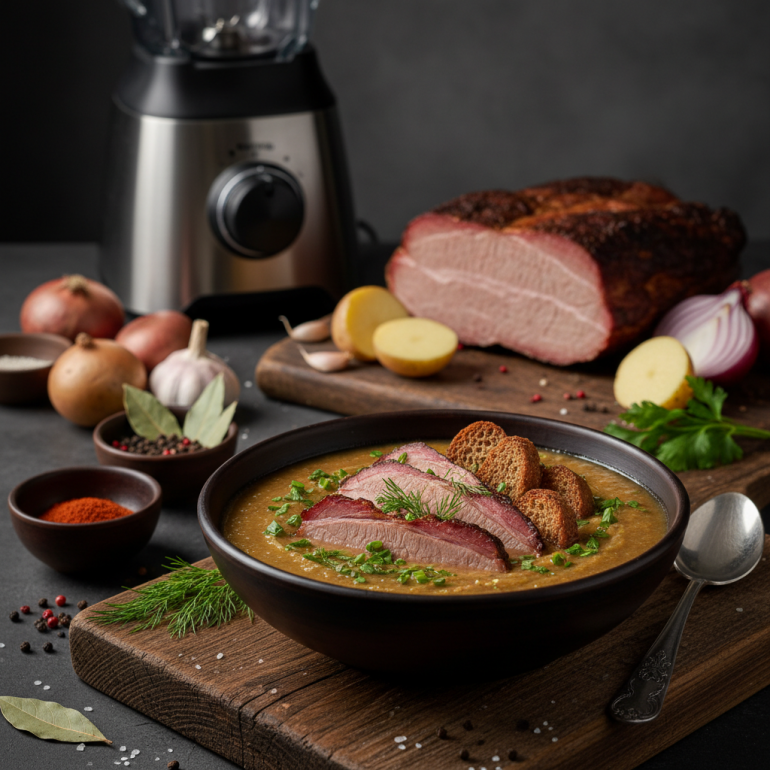 Мужыцкий дип-суп с копченой грудинкой: идеально к 23 февраля