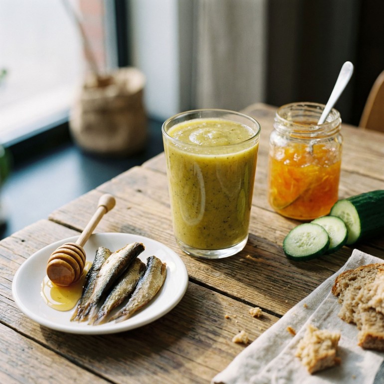 Да прибудет вкус! Шуточный смузи «Огурец-марляда с копчёной шпротой»