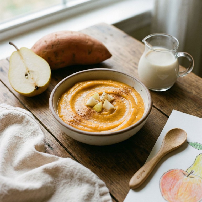 Невероятно нежное пюре «Сладкий картофель-Груша & овсяное молоко»