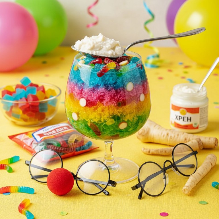 Шуточный смузи «1 апреля: Желе и червяки»